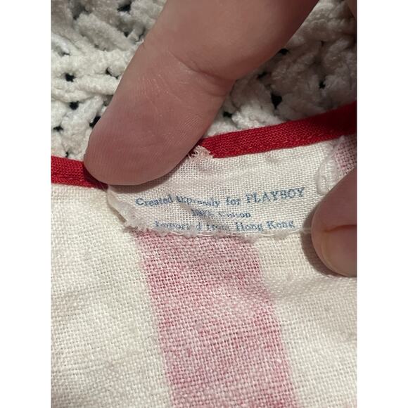 VTG Rare 70s Playboy Bunny Sleep Mini Dress Sz Small Striped Red White *Flaw - Picture 8 of 10